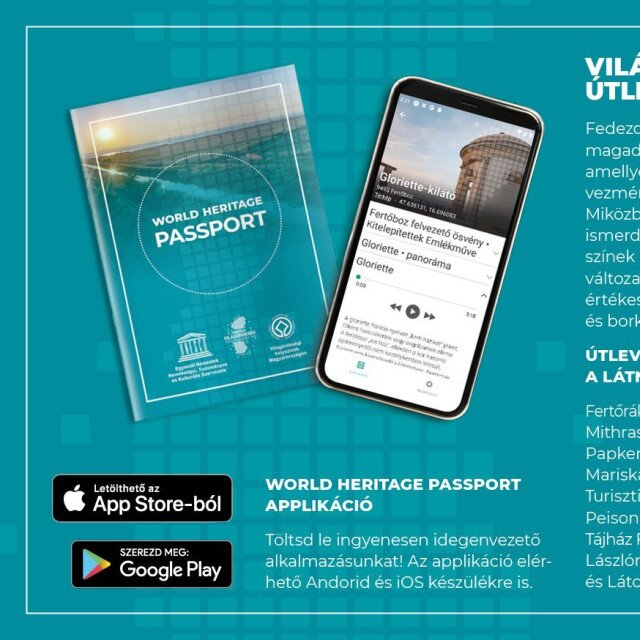 Világörökség útlevél applikáció és nyomtatott útlevél a Tourinform irodában a Fertő-táj felfedezéséhez